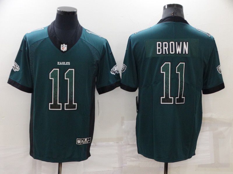 Men Philadelphia Eagles #11 Brown Green 2022 Nike Drift Fashion Color Rush Limited NFL Jersey
